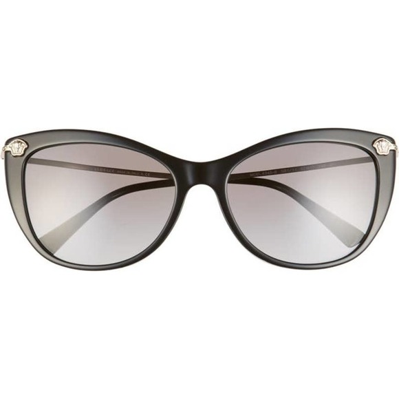 Versace 57mm Cat Eye Sunglasses black gold - Picture 2 of 11